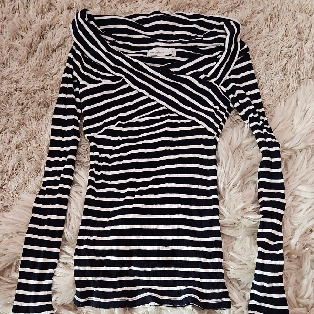 Striped Black and White Women's Top